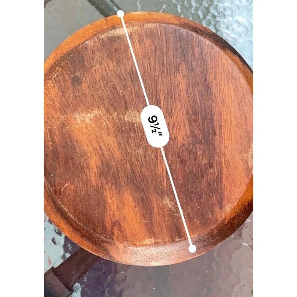 Vintage Mid-Century Modern Hand-Turned Wooden Family Salad Bowl 9”